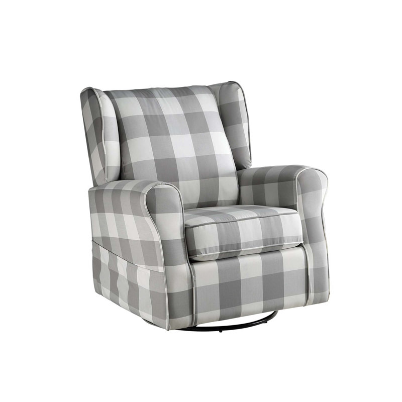 Chaise pivotante rembourrée en tissu avec fauteuil coulissant