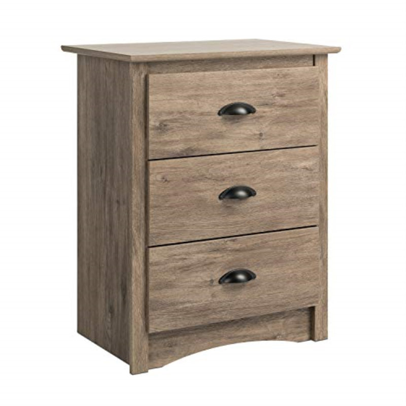 Cansel 23'' W  3-Drawer Nightstand, Tall Farmhouse Bedside Table with 3 Drawers, Traditional Storage for Bedroom, Living Room, Office, 16" D x 23" W x 29" H, Drifted Gray