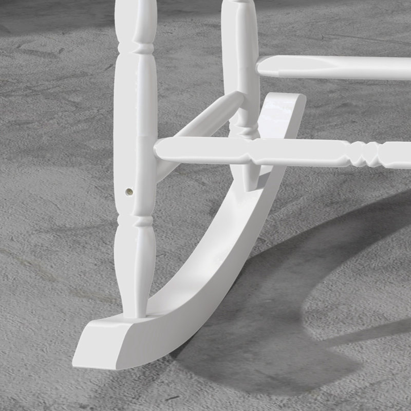 Chaise berçante en bois massif Tamicka, Blanc