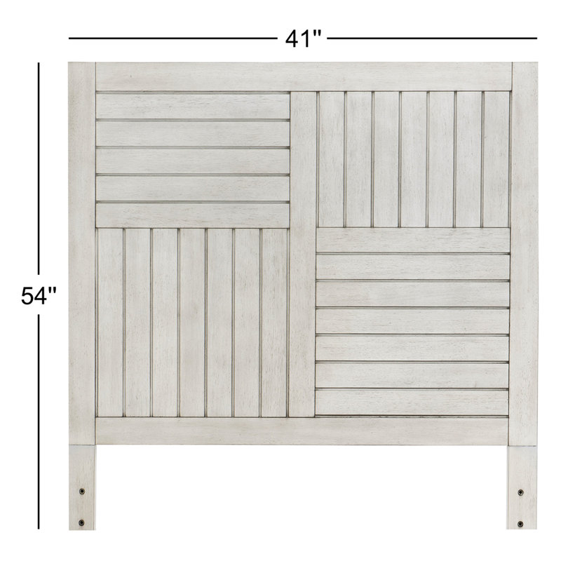 Tête de lit en bois massif Cotswald, Aspect pavé blanc, Lit simple