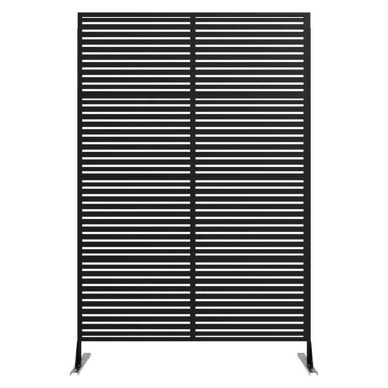 Freestanding Metal Garden Privacy Screen 180 x 117 cm, Rust-Resistant Decorative Outdoor Divider Trellis Fence for Patio, Balcony, Backyard, Pool, Hot Tub & Indoor Room, Brown