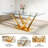 Glass Top Metal Base Dining Table-97779109