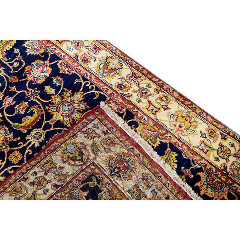 Tapis bleu de haute qualité noué à la main