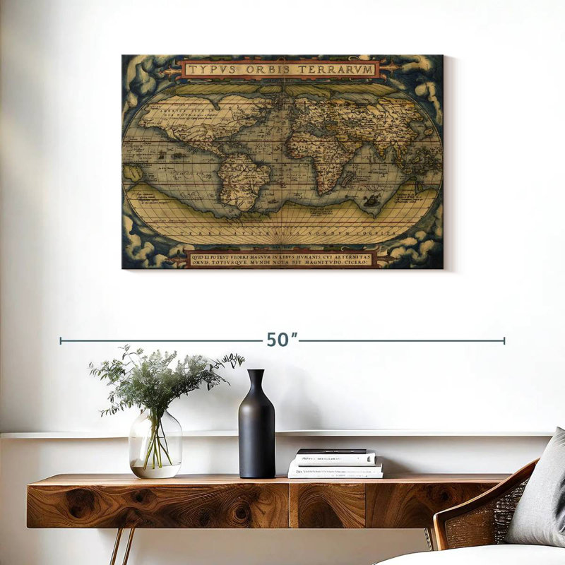 Carte antique d'Aliaz, H 24 po x l 36 po