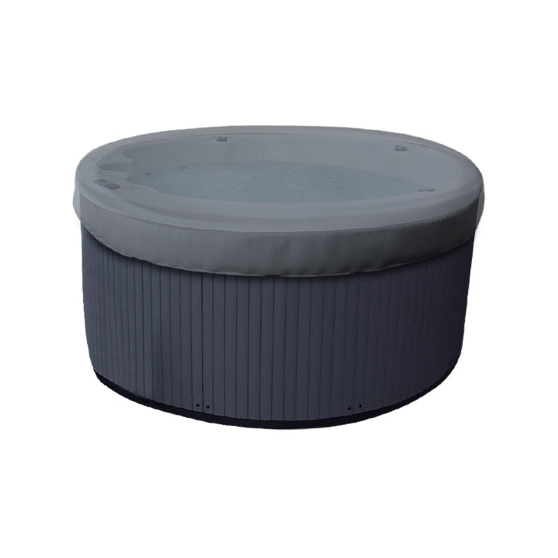 Heavy-Duty Outdoor Waterproof Round Hot Tub Cover, Patio UV Protected Spa Cover, 35.6cm H x 193cm W x 193cm D, Grey