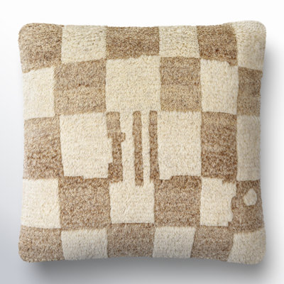Raven Checkered Wool Throw Pillow