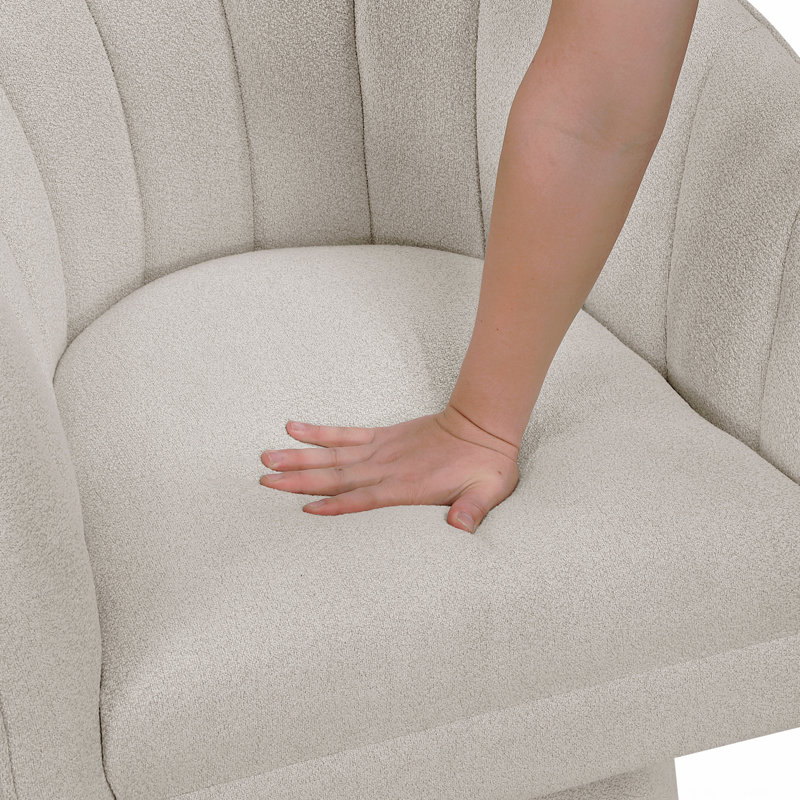 Chaise d'appoint, coussin de siège rembourré et rembourré en mousse de bois massif de style moderne, Beige