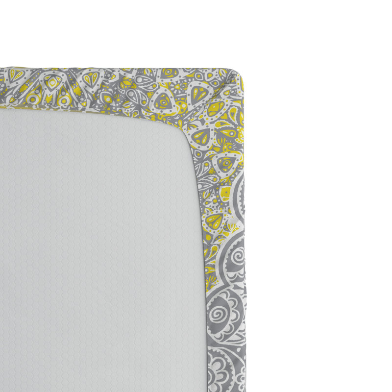 Microfiber Fitted Sheet, Twin XL Fitted Sheet, Yellow/Gray