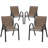 Patio Chairs Set Of 6, Stackable Outdoor Dining Chairs With Textilene Fabric, All Weather Powder-Coated Metal Frame Outdoor Armchair For Backyard, Balcony And Poolside-129225723-129225724