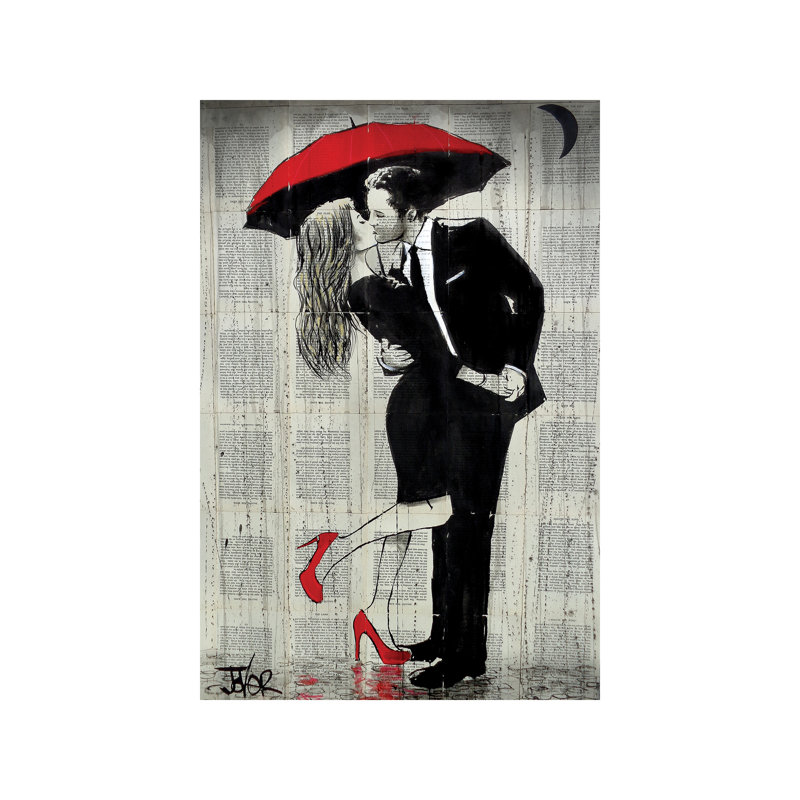 The Kissing Rain by Loui Jover - Wrapped Canvas Print, 101.6 cm H x 66.04 cm W x 3.175 cm D