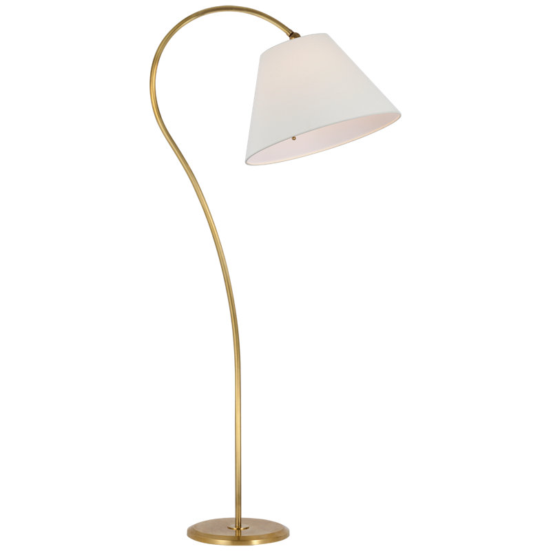 Dume Arched Floor Lamp, Hand-Rubbed Antique Brass