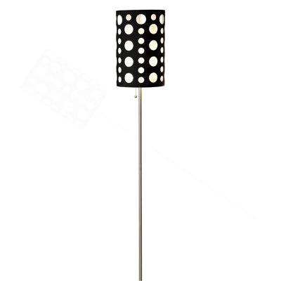 66" Tall Metal Floor Lamp, Retro Design With Black Shade