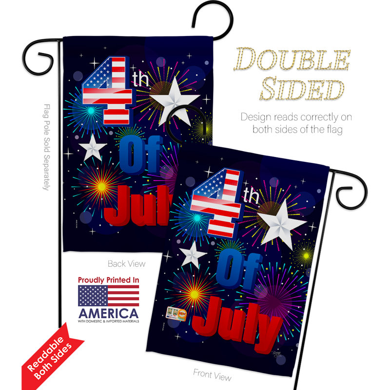 Double Sided 18.5'' H x 13'' W Polyester Independence Day Garden Flag