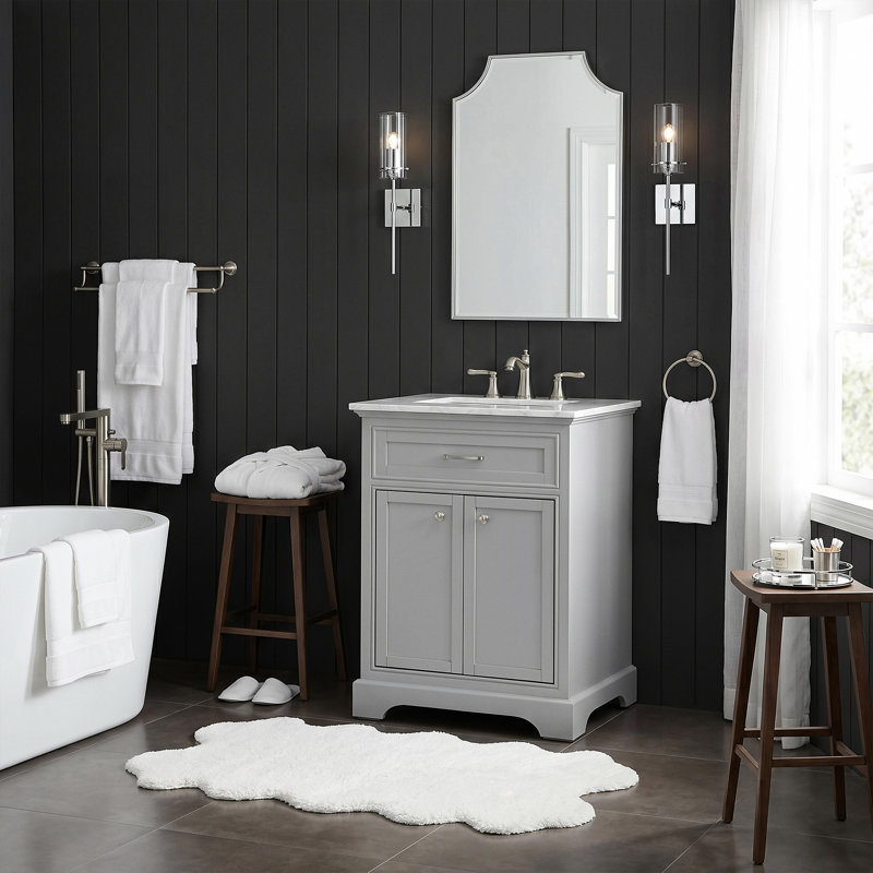 Ensemble de meuble-lavabo simple 24 po Hermes, Gris clair