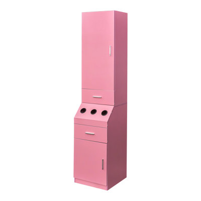 Salon Salon, postes de coiffeur avec tablette de rangement à 2 niveaux avec porte, armoire de rangement pour coiffeur avec 2 tiroirs, une grande armoire de rangement et 3 porte-outils chauds