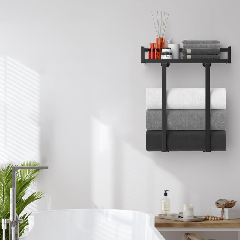 Porte-serviettes mural en métal, Black