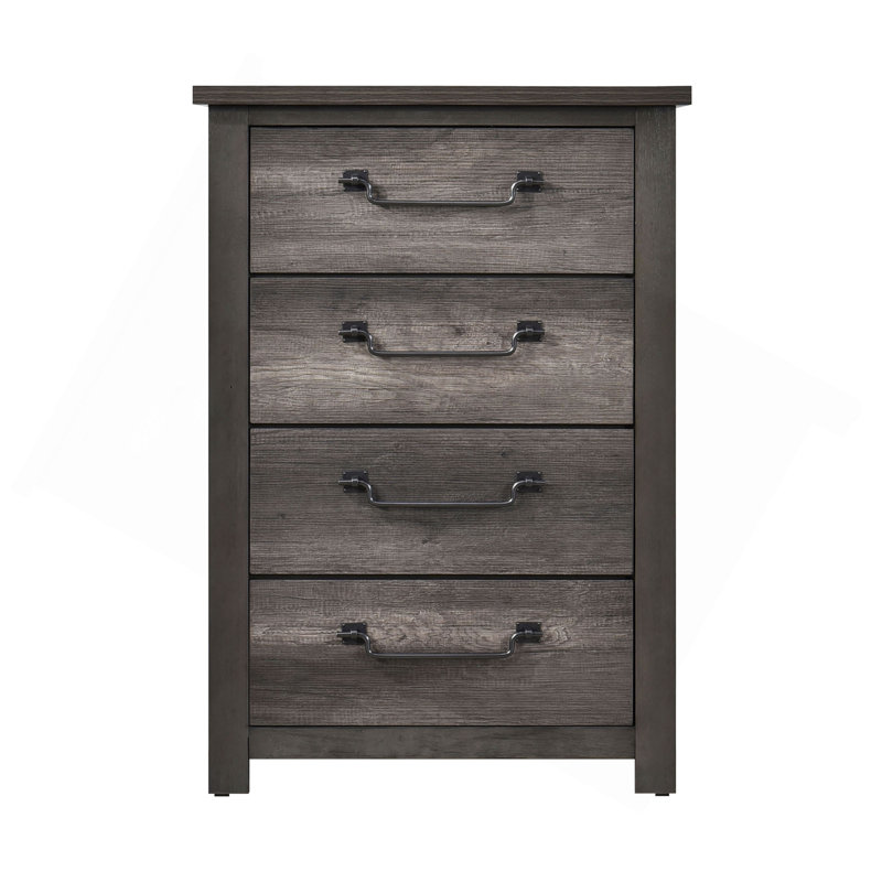 Commode de rangement grise 4 tiroirs 1 pièce