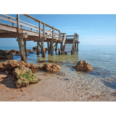 «Old Pier in Shallow Water», art mural sur toile
