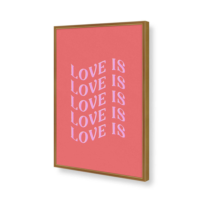 «Love Is Love Red» par Garima Dhawan, reproduction d'art sur toile, H 32 po x l 24 po, Doré