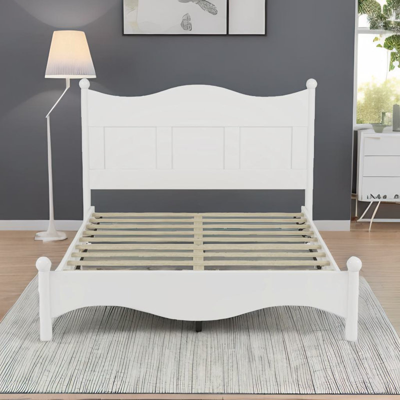 Base de lit plateforme grand, Blanc