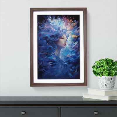 Aquarius Zodiac Contemporary Art - Framed Print