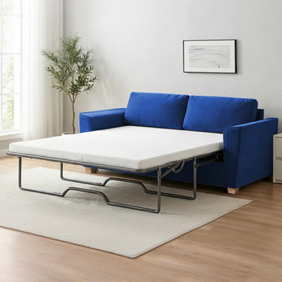 Latitude Run 77" Velvet Queen Pull Out Sleeper Loveseat with Memory Foam Mattress