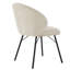 Chaise d'appoint de salle à manger rembourrée en chenille moderne avec dossier en coquillage et accoudoirs sans accoudoirs avec pieds en métal noir pour la cuisine et la chambre à coucher-62841949