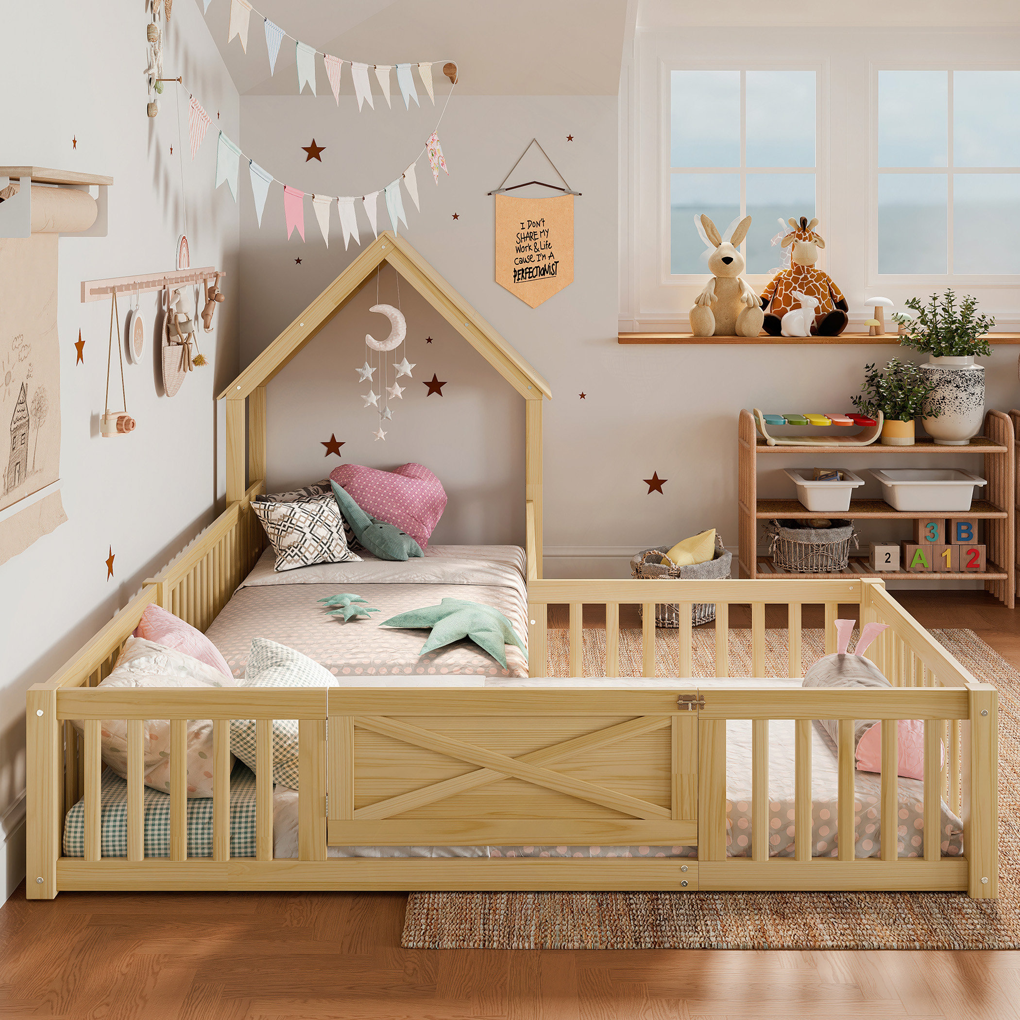 Latitude Run® House Floor Bed, Double Floor Bed With Door And Full — free download