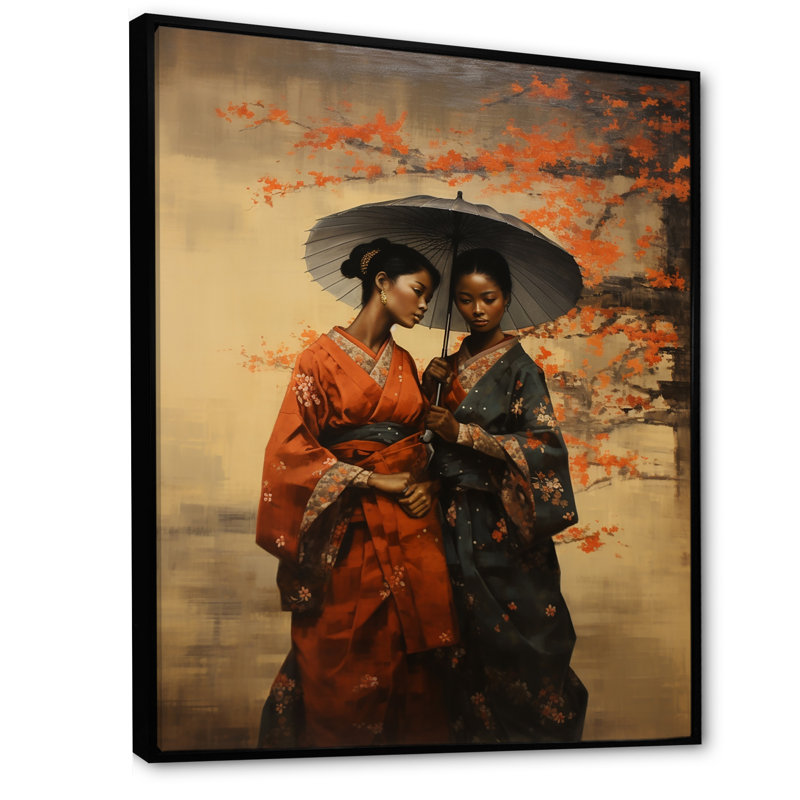 «Japon Vintage Reflections Of Time», reproduction d'art sur toile, Cadre flottant noir, H 20 po x l 12 po x P 1 po