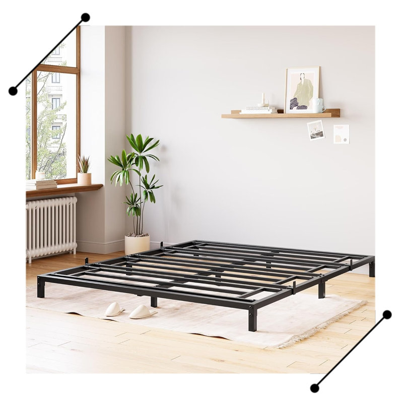 8 Inch Metal Bed Frame Sturdy Platform Bed Frame No Box Spring, Queen