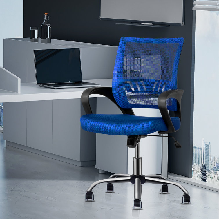 Chair with Floor Protection Carpet, Faux Leather Executive Computer Seat with Lumbar Support Cushion Inbox Zero