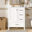 Meuble-lavabo de 24,8 po avec lavabo en céramique, armoire autoportante moderne avec porte à fermeture en douceur, tiroir profond, tiroir peu profond et tiroir large pour un rangement peu encombrant-130628259-130628260