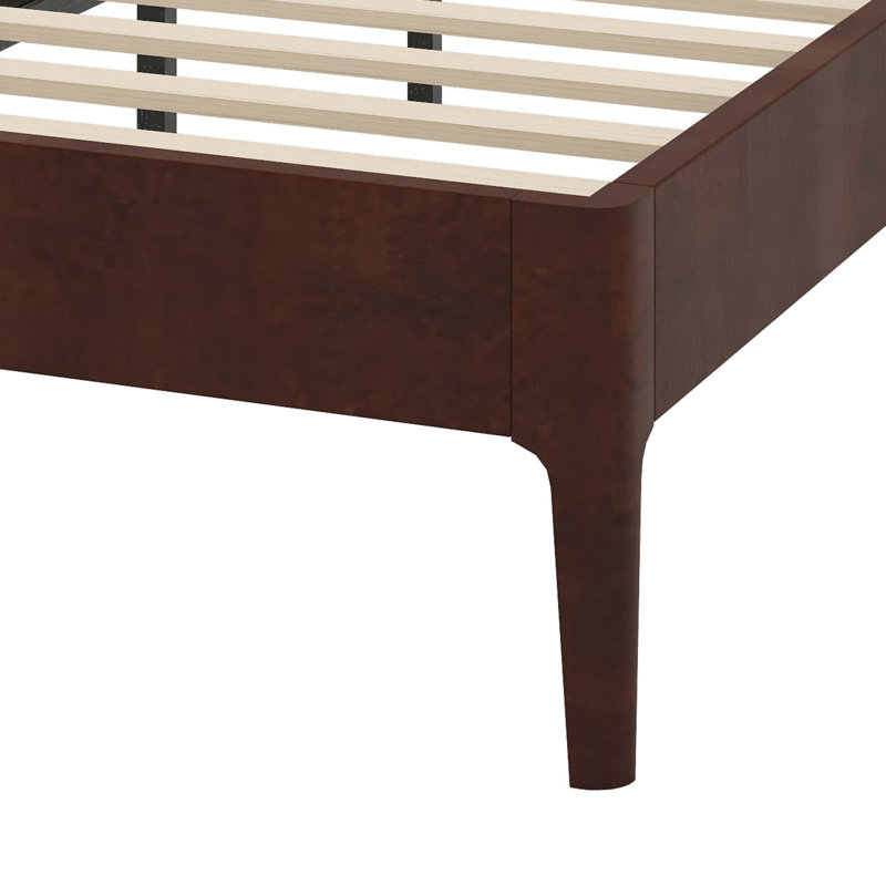 Contemporary  Platform Bed with Slat and Support Design, Queen, Chocolate