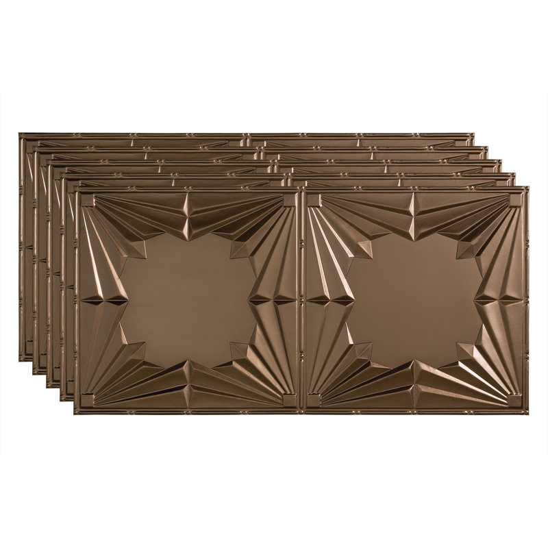 Panneau de plafond décoratif en vinyle 2 pi x 4 pi FASÄDE Art Deco, Bronze argenté