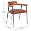 Delgado 19'' H Genuine Leather Upholstered Metal Armchair