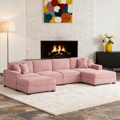 Canapé modulaire en velours côtelé