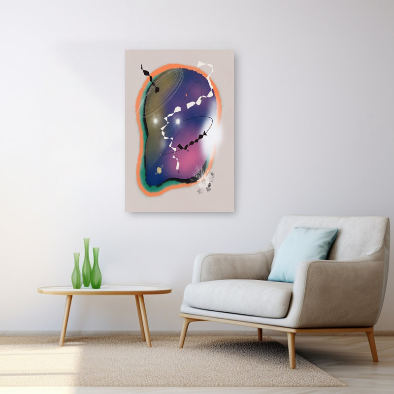 Profil cosmique éthéré, paysage éthéré coloré, impression d'art mural nature, H 48 po x l 32 po