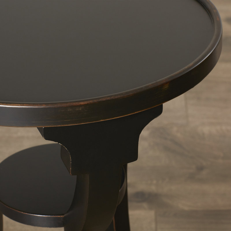 Dalton Round 15.75"W Side Table, Black Licorice