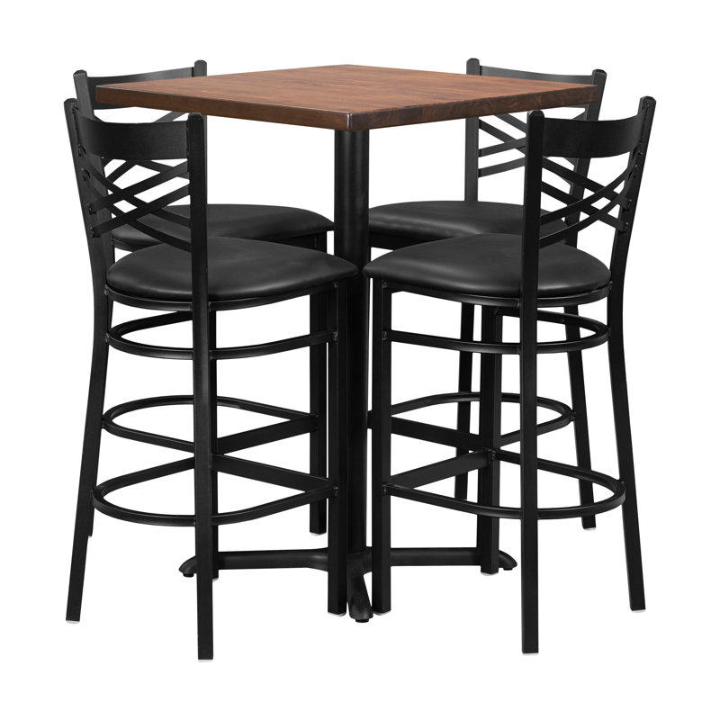 Ensemble de table haute 30 "x 30" avec chaises Bell, Brun