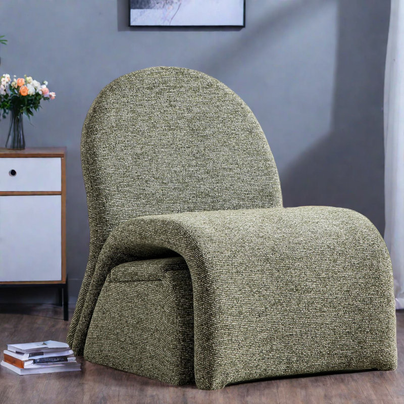 Chaises décoratives de rangement, chaise moderne en chenille de 24,8 pouces pour la maison