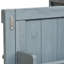 Bar de luxe pour l'extérieur: acier inoxydable et bois. Vaste espace de rangement. 4 roues verrouillables. Gris-bleu Table gril porte-serviettes avec tablette ouverte
