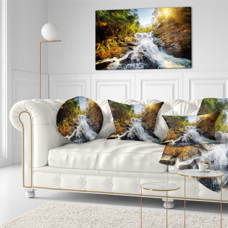 Forêt, cascade, art mural, impression de photographie de paysage naturel, H 20 po x l 40 po x P 1 po