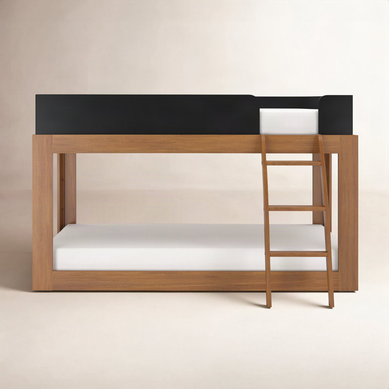 Lit superposé simple en bois massif Bellmont, Black/Pecan