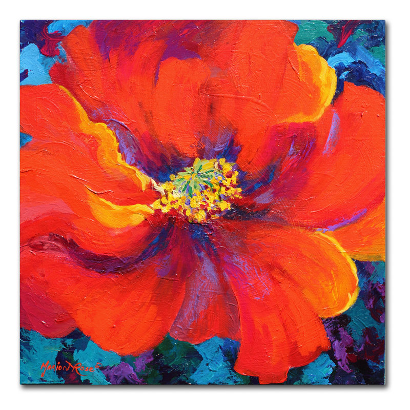 «Passion Poppy» par Marion Rose, reproduction sur toile, H 24 po x l 24 po x P 2 po