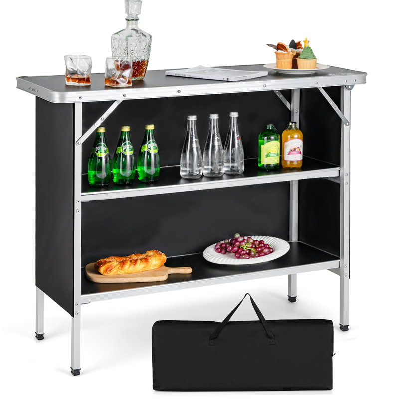43.5'' Rectangular Bar Top Riser, Black