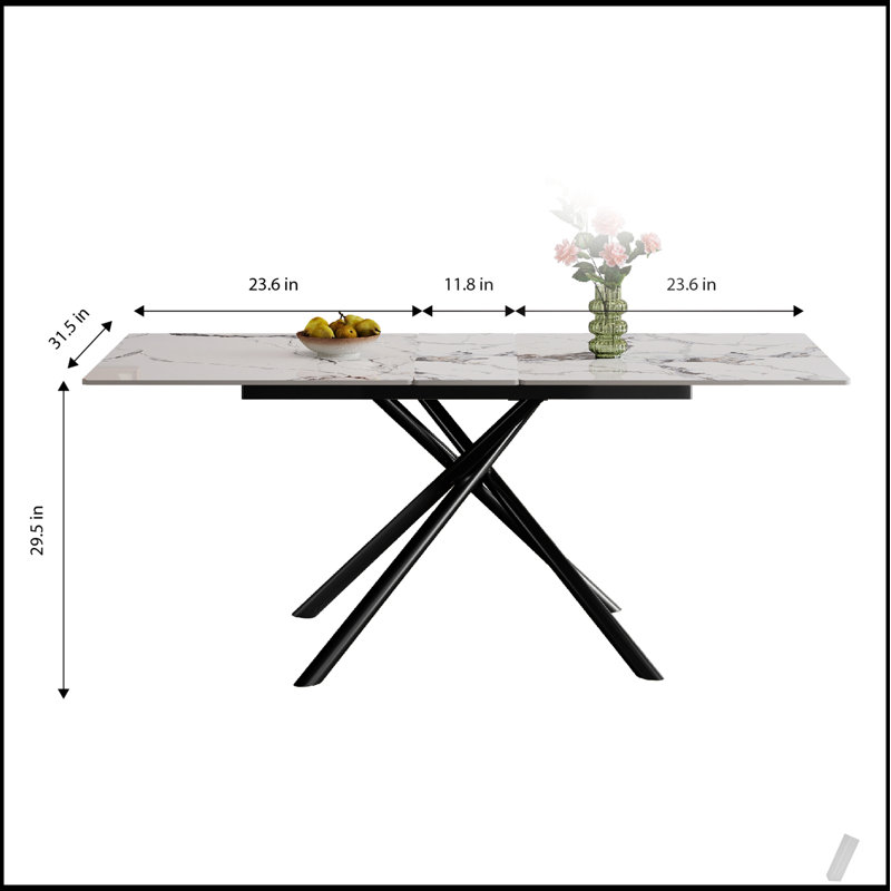 Table de salle à manger 59 po, Noir