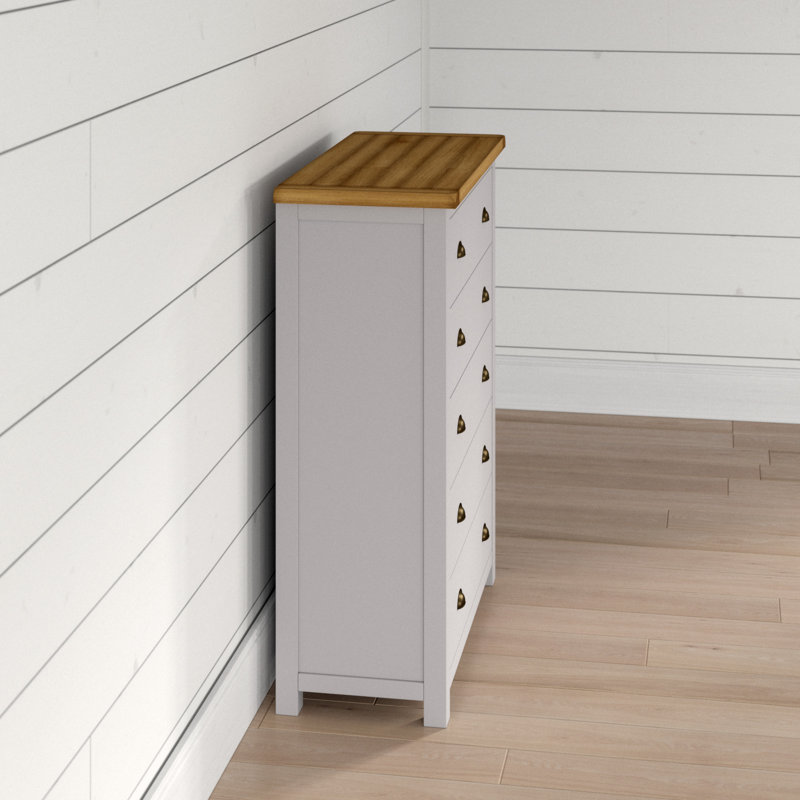 Andromeda 90cm W 5 - Drawer Chest of Drawers, Brass