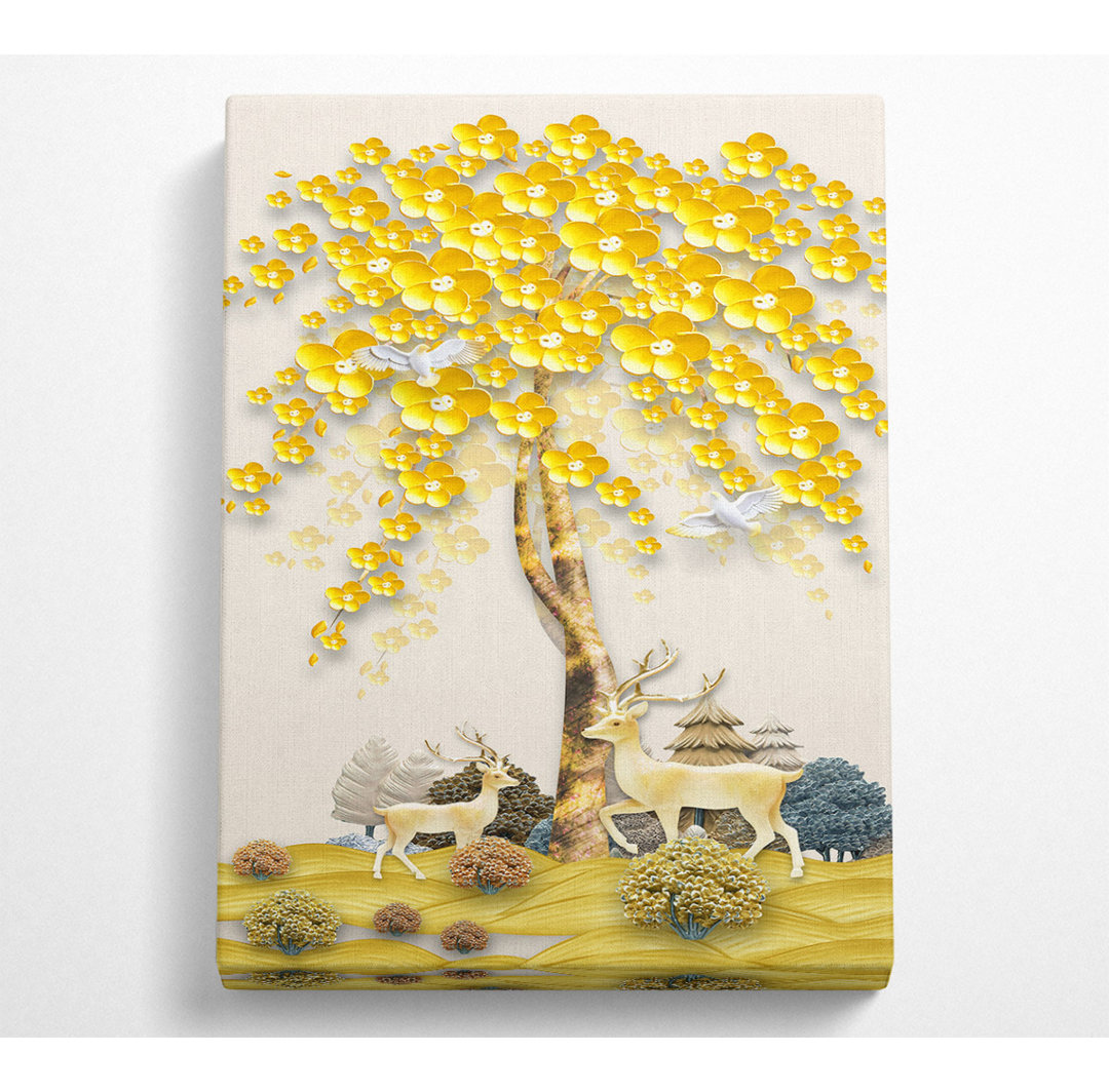 Gold Tree - Kunstdrucke auf Leinwand ohne Rahmen