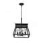 Lustre suspendu industriel noir à 4 lumières, cage moderne en métal, luminaire suspendu réglable pour la salle à manger, la cuisine et le salon