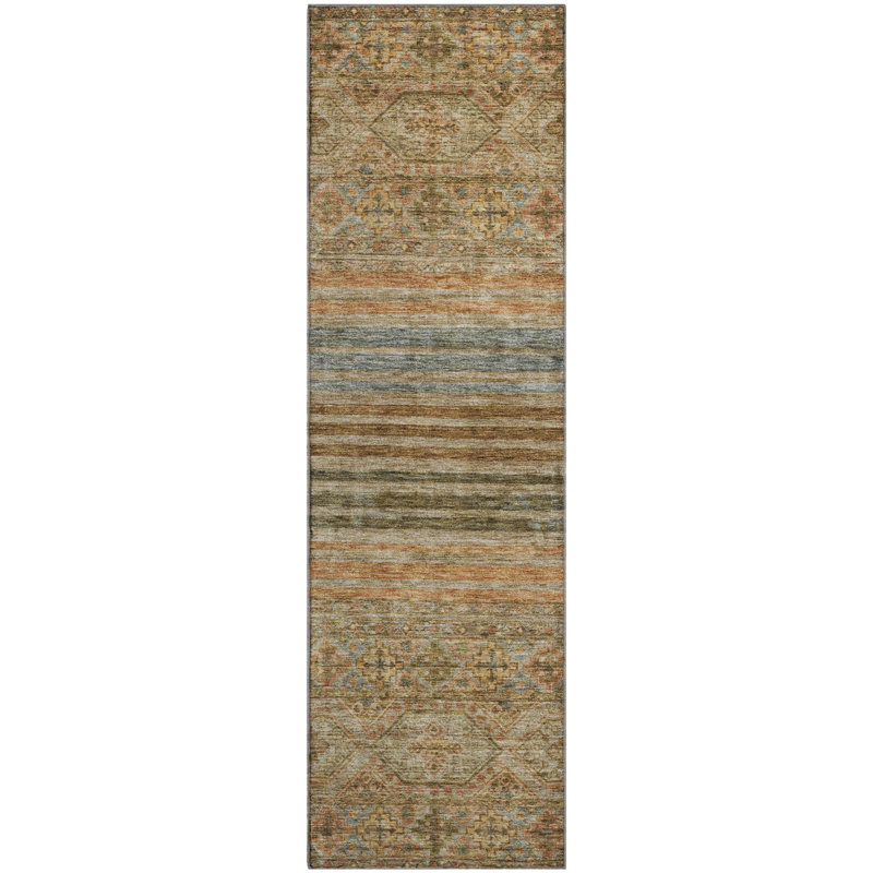 Premium Machine Washable Brennon AMF1641 Stripes Rug, Runner 2'3" x 7'6"